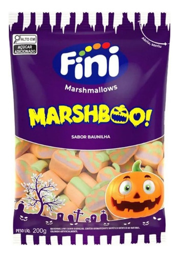 Marshmallow Marshboo Sabor Baunilha Pacote 200g - Fini
