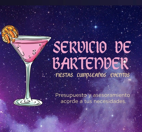 Imagen 1 de 9 de Barman Y Barra Móvil Para Eventos 