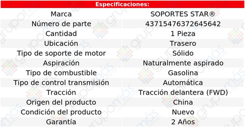 Soporte Motor Trasero S Star Sigma 3.0lv6 1989_1990