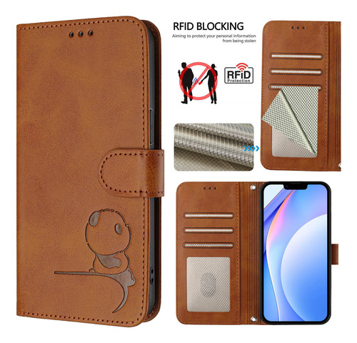Funda Tipo Cartera Con Temática De Panda Para La Serie Oppo K, Cierre Magnético, Espejo, 3 Ranuras Para Tarjetas