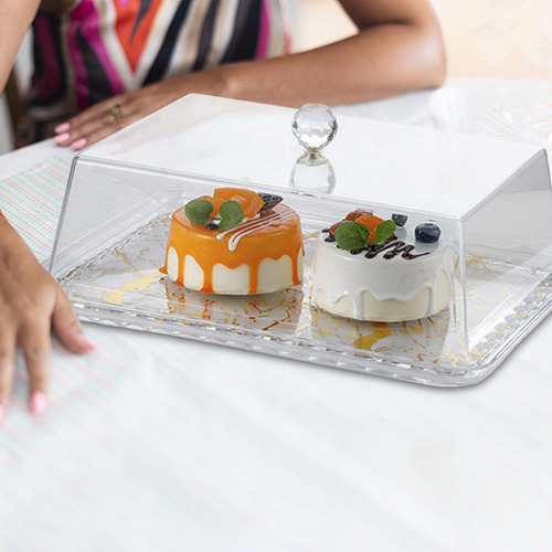 Bandeja Para Tartas Con Forma De Cúpula Oro Rectangular S