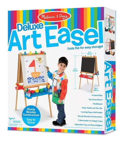 Melissa & Doug Juego de arte y pintura, Caballete de 2 caras, Pizarras de  borrado en