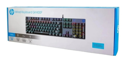Imagen 4 de 10 de Teclado Gamer Retroiluminado Mecanico Usb Hp Gk400 B Switch