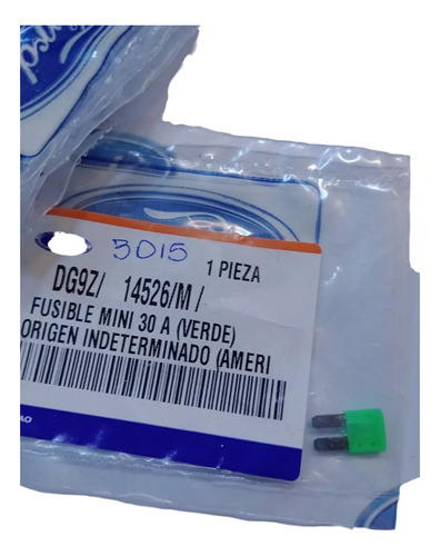 Fusible Miniatura30 Amper (verde) Ford Pieza N° Dg9z 14526 M