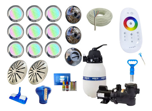 Kit Com Leds 5w + Filtro E Bomba V-20 1/4 Cv Até 19 Mil/l
