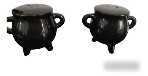 Set De Saleros Caldero De Bruja Negro