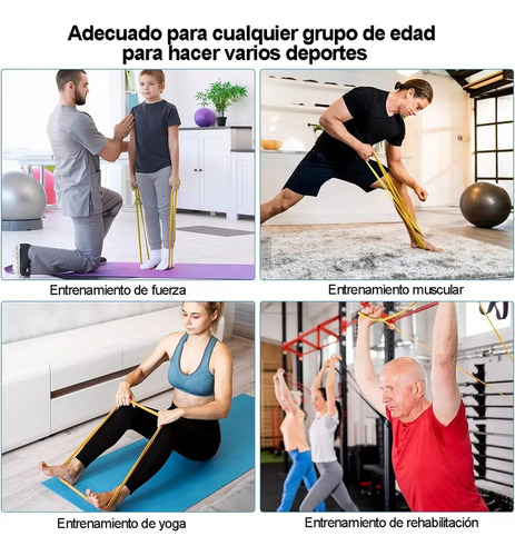 Y Bandas Elasticas Ejercicio Yoga Ligas De Resistencia 8 Kit