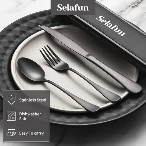 Juego De Cubiertos De Viaje Selafun Portátil De Acero Inoxid