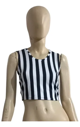 Crop top de rayas blanco y negro hotsell