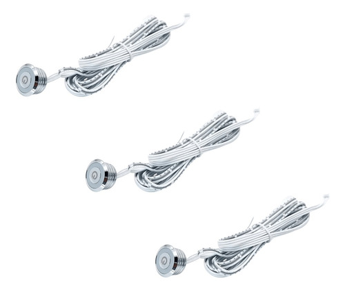 3 Botones Sensor Touch Dc 12-24 5a Plata/blanco Para Embutir Blanco