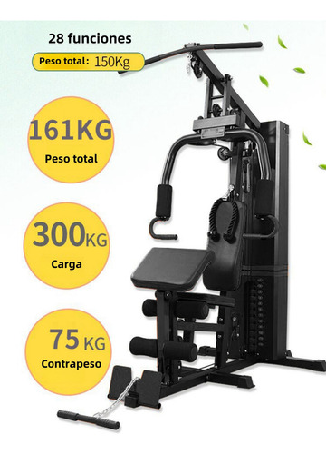 Gimnasio Multifuncional Uso Rudo Multiestacion Brazo Pierna Negro Negro
