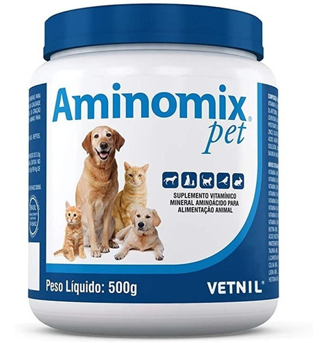 Suplemento Para Cães E Gatos Aminomix Pet 500g - Vetnil