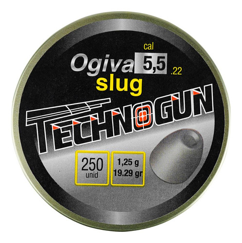 8 Latas De Chumbo Technogun Ogiva Slug 5,5mm