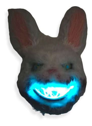 Máscara De Conejo Sangriento Macobro Con Luces Led Halloween Color Luces Blanca