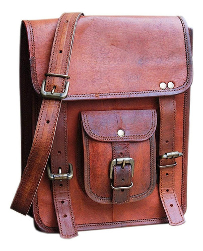 Stylo Vintage Cuero Genuino Laptop Maletín Messenger S...