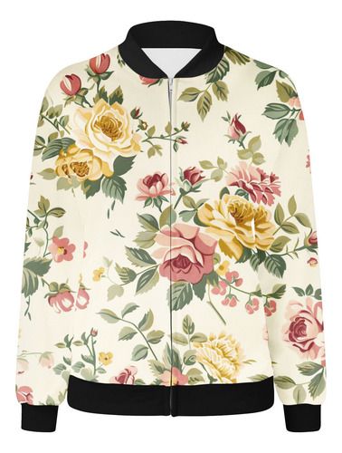 Casaco Feminino Estampado Com Zíper 573