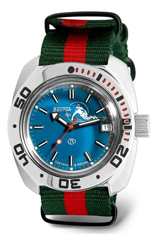 Reloj Hombre Vostok 710059 Automático Pulso Bicolor En Nylon