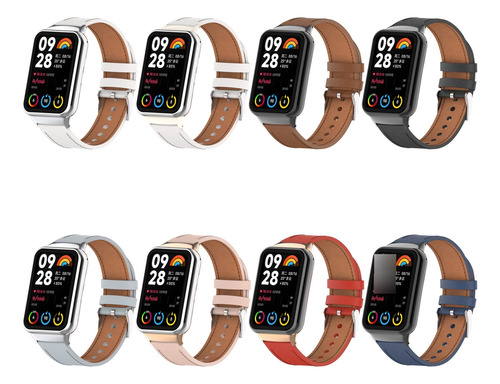 Malla Cuerina Para Xiaomi Smart Band 8 Pro Smart Band 9 Pro Blanco-plateado