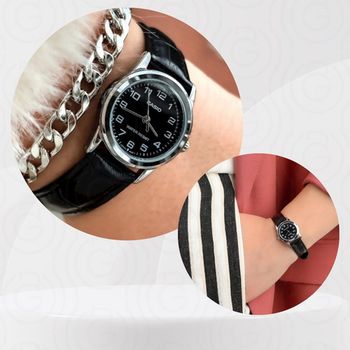 Reloj Casio Dama Ltpv001 1b Mujer Correa Negro