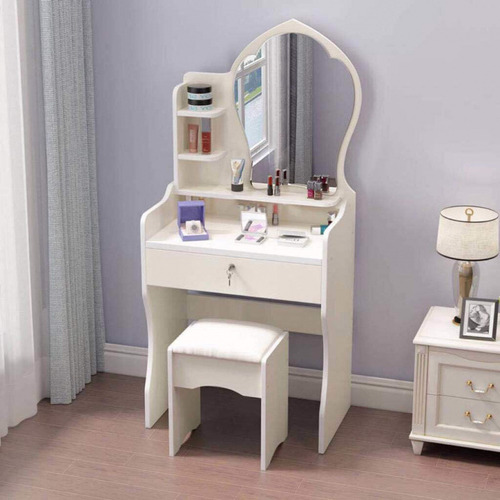 Multifuncional Tocador Vanity Con Espejo Y Cajón Recamara