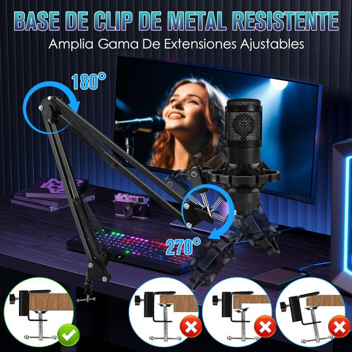 Kit De Micrófono De Condensador V8 Para Streaming, Paquete