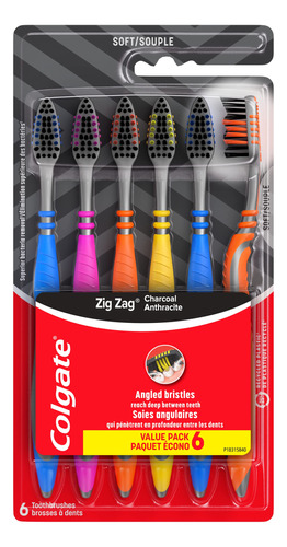 Colgate Zig Zag - Cepillo De Dientes De Carbn, Cepillos De D