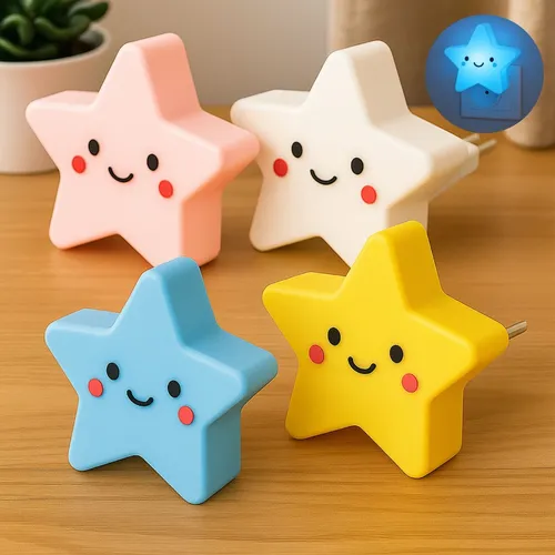 Mini Abajur Luminária Tomada Luz Branco Amarelo Rosa Azul