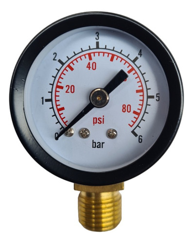 Manómetro Seco Aquastrong 0-6 Bar Plástico 40mm Conexión 1/4