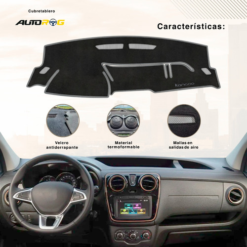 Cubretablero Autorog Para Renault Kangoo Año 2019 Bordado Negro-gris R24-g/rn11b
