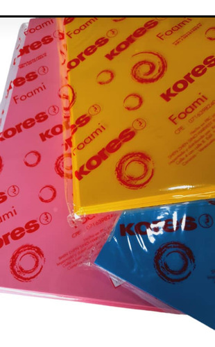 Foami Kores Natural Doble Carta Pack De 12 Azul Rosado Amari