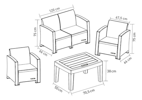 Set Terraza Menorca 4 Pcs