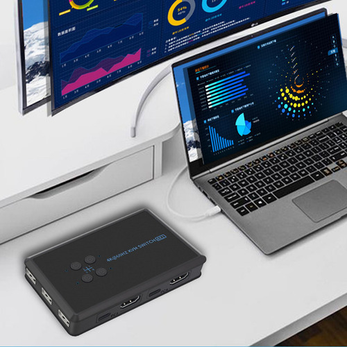 Conmutador Kvm Usb De 4 Puertos Compatible Con Compartir 4