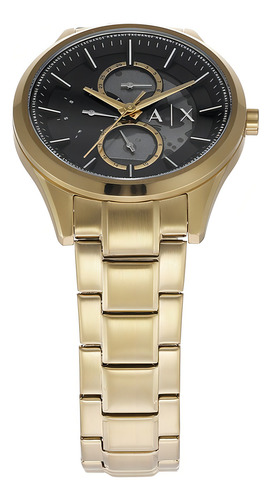Reloj Hombre Armani Exchange Dante Multi Correa Dorado Bisel Dorado Fondo Negro