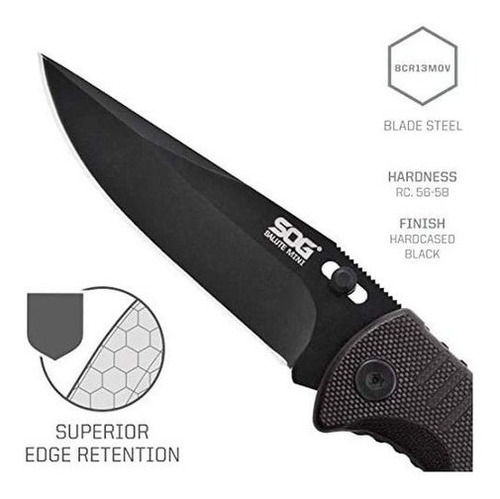 Imagen 3 de 3 de Navaja Sog Salute Mini Black G10