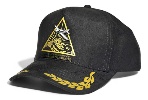 Gorra Vago Style Triángulo Dorado Snapback De Gamuza