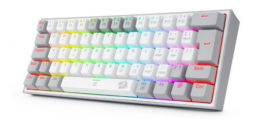 Teclado Redragon Gamer Compact Fizz Rgb blanco y gris
