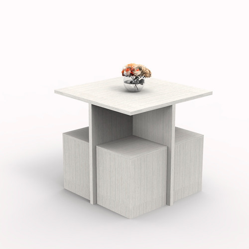 Imagen 3 de 10 de Juego Comedor Living Delos Mesa + 4 Cubos Puff Cocina
