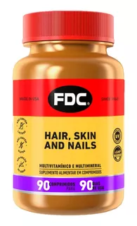 Vitamina Hair Skin Nails 90 Comprimidos Fdc Importado Eua