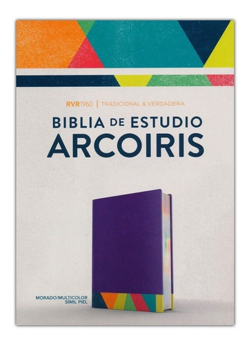 Biblia De Estudio Rv60 Arco Iris Morado Semi-piel