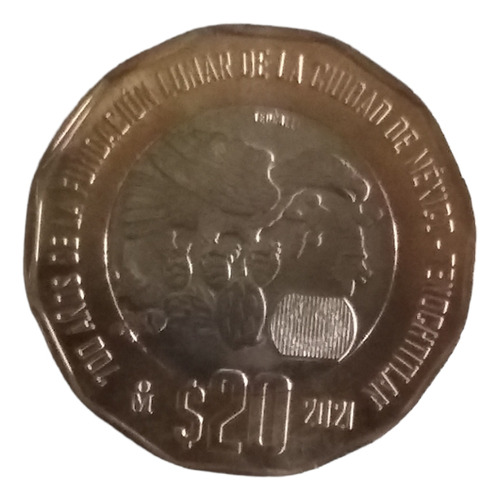 Moneda $20 Tenochtitlan 700 Años Fundación Lunar Envío $45