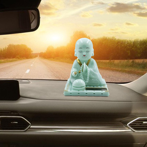 Figura De Monje Pequeño, Juguete Solar Divertido S Verde