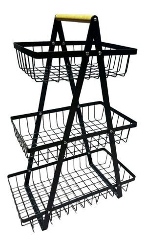 Imagen 2 de 4 de Estante Verdulero 3 Nivel Organizador Multiuso Metal Venzhop