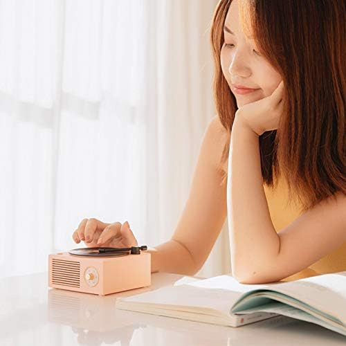 Altavoz Bluetooth Portátil Kintisun Estilo Tocadiscos, Rosa