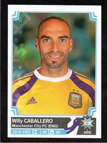 Copa America 2015. Figurita N° 117. Willy Caballero. Mira!!!