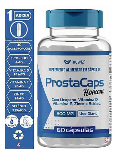 Kit 3 Prosta Caps Licopeno Selênio Zinco Vit E D Muwiz