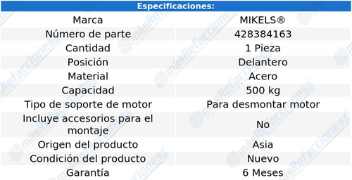 Soporte Motor Automotriz Desplazable 500 Kg Mikels