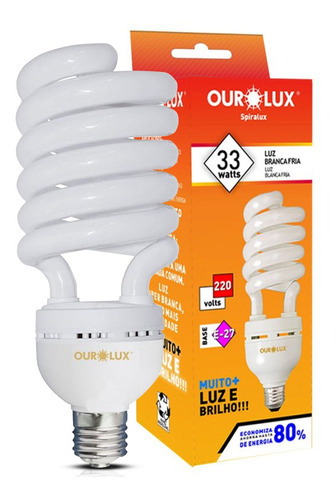 Lâmpada Fluorescente Espiral 33w 220v 6400k Luz Branca