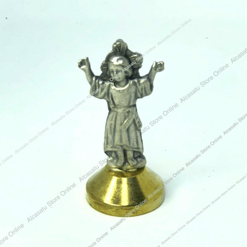 Estatua Divino Niño Jesus Souvenir 50mm Dorada Y Plateada
