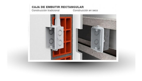 Imagen 4 de 6 de Caja Embutir Pvc Rectangular Y Octogon X10 - Genrod - Tofema
