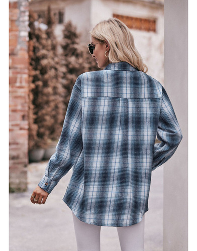Camisa A Cuadros Holgada De Gran Tamaño De Moda Casual